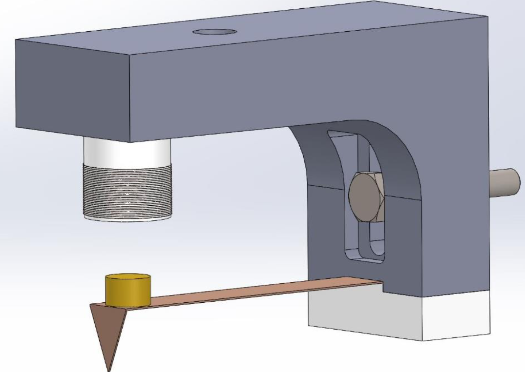 Macro-AFM designed in SOLIDWORKS.